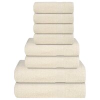 8-delige Handdoekenset 360 g/m&sup2; 100% katoen cr&egrave;mekleurig