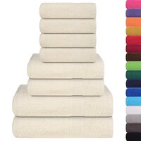 8-delige Handdoekenset 360 g/m&sup2; 100% katoen cr&egrave;mekleurig