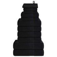12-delige Handdoekenset 360 g/m&sup2; 100% katoen zwart