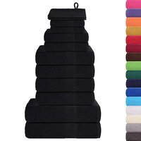 12-delige Handdoekenset 360 g/m&sup2; 100% katoen zwart