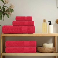 6-delige Handdoekenset 360 g/m&sup2; 100% katoen rood