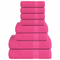 8-delige Handdoekenset 360 g/m&sup2; 100% katoen roze