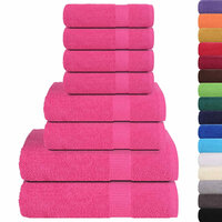 8-delige Handdoekenset 360 g/m&sup2; 100% katoen roze