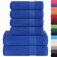 6-delige Handdoekenset 360 g/m&sup2; 100% katoen blauw