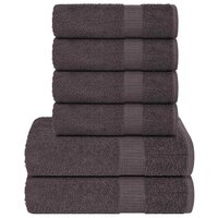6-delige Handdoekenset 360 g/m&sup2; 100% katoen antracietkleurig