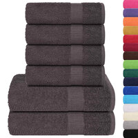 6-delige Handdoekenset 360 g/m&sup2; 100% katoen antracietkleurig