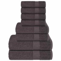 8-delige Handdoekenset 360 g/m&sup2; 100% katoen antracietkleurig