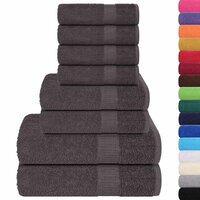 8-delige Handdoekenset 360 g/m&sup2; 100% katoen antracietkleurig