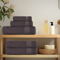 8-delige Handdoekenset 360 g/m&sup2; 100% katoen antracietkleurig