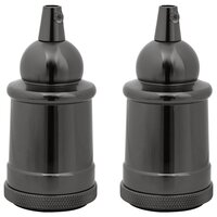 Lamphouders 2 st glanzend zwart E27