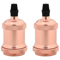 Lamphouders 2 st ros&eacute;goud E27