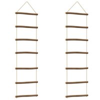 Wanddecoraties laddervormig 2 st 30x100 cm naturel tak