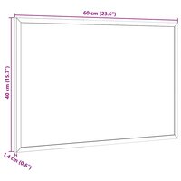 Magnetisch whiteboard met massief grenenhouten frame 60x40 cm