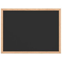 Krijtbord met massief grenenhouten frame 40x30 cm zwart