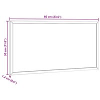Krijtbord met massief grenenhouten frame 60x30 cm zwart