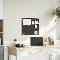 Krijtbord met massief grenenhouten lijst 60x55 cm zwart