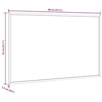 Magnetisch whiteboard met massief grenenhouten frame 80x55 cm