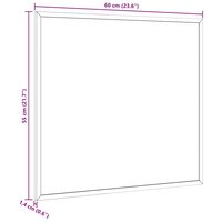Magnetisch whiteboard met massief grenenhouten frame 60x55 cm