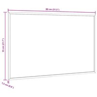 Krijtbord met massief grenenhouten lijst 80x55 cm zwart