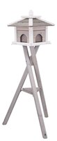 Trixie Natura Voederhuis Met Standaard En 4 Silo&#039;s Grenen Grijs / Wit 46X46X35/135 CM