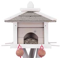 Trixie Natura Voederhuis Met Standaard En 4 Silo&#039;s Grenen Grijs / Wit 46X46X35/135 CM