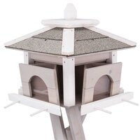Trixie Natura Voederhuis Met Standaard En 4 Silo&#039;s Grenen Grijs / Wit 46X46X35/135 CM