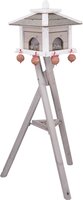 Trixie Natura Voederhuis Met Standaard En 4 Silo&#039;s Grenen Grijs / Wit 46X46X35/135 CM
