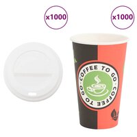 Papieren koffiekopjes met deksel 1000 st 16oz 400 ml