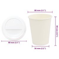 Papieren koffiekopjes met deksel 1000 st 8oz 200 ml