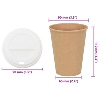 Papieren koffiekopjes met deksel 1000 st 12oz 300 ml