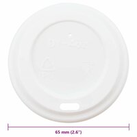Papieren koffiebekerdeksels &Oslash;60 mm 4oz 1000 st kunststof wit