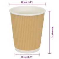 Papieren koffiekopjes 500 st 8oz 200 ml bruin