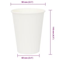 Papieren koffiekopjes 1000 st 12oz 300 ml wit