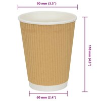 Papieren koffiekopjes 500 st 12oz 300 ml bruin