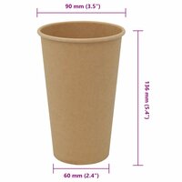 Papieren koffiekopjes 1000 st 16oz 400 ml bruin