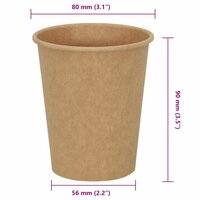 Papieren koffiekopjes 1000 st 8oz 200 ml bruin