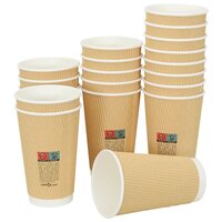 Papieren koffiekopjes 500 st 16oz 400 ml bruin