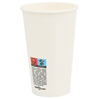 Papieren koffiekopjes 1000 st 16oz 400 ml wit