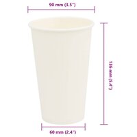 Papieren koffiekopjes 1000 st 16oz 400 ml wit