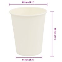 Papieren koffiekopjes 1000 st 8oz 200 ml wit