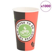 Papieren koffiekopjes 1000 st 16oz 400 ml rood en zwart