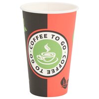 Papieren koffiekopjes 1000 st 16oz 400 ml rood en zwart