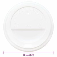 Papieren koffiebekerdeksels &Oslash;80 mm 8oz 1000 st kunststof wit
