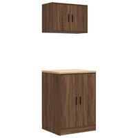 Garagekasten 2 st spaanplaat bruin eiken