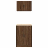 Garagekasten 2 st spaanplaat bruin eiken