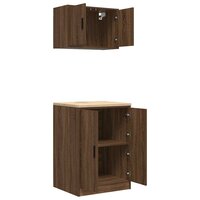 Garagekasten 2 st spaanplaat bruin eiken