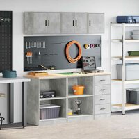 Garagekasten 6 st bewerkt hout betongrijs