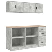 Garagekasten 6 st bewerkt hout betongrijs