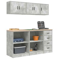 Garagekasten 6 st bewerkt hout betongrijs