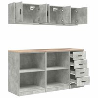 Garagekasten 6 st bewerkt hout betongrijs